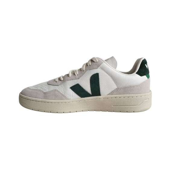 VEJA V90 Leather Sneakers in White/Cyprus Green Men's Size 45 EU 11.5 US - Picture 3 of 10